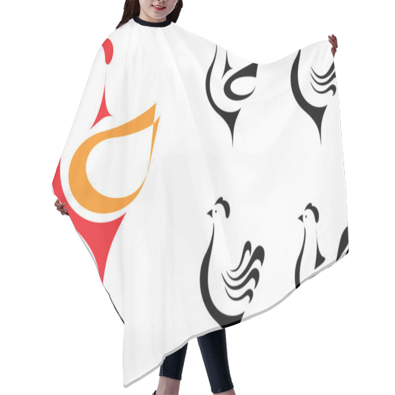 Personality  Stylized Hens On The White Background Hair Cutting Cape