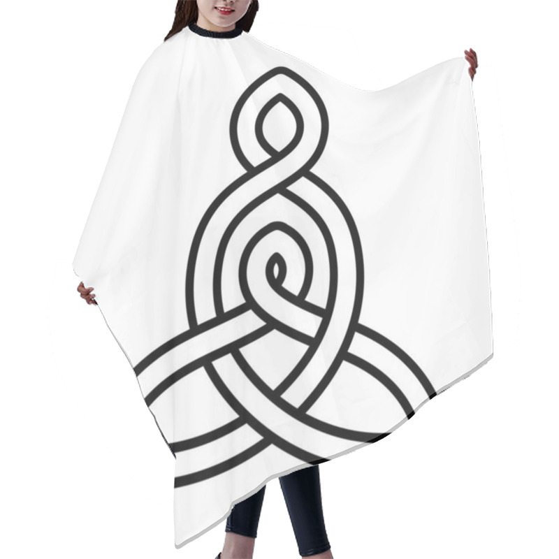 Personality  The Celtic Motherhood Knot. Celtic Style Interlaced Symbol. Vector Line Art. Hair Cutting Cape