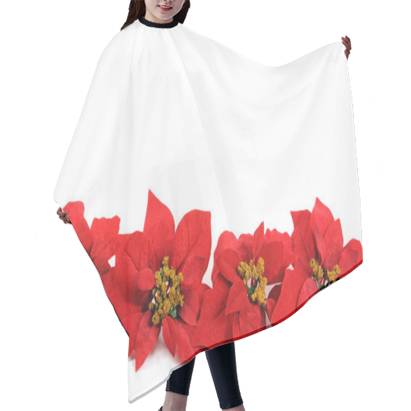 Personality  Poinsettias Flower Hair Cutting Cape