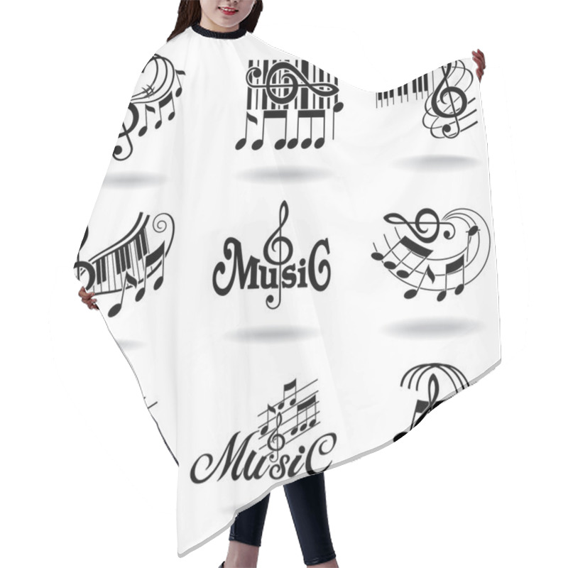 Personality  Music Notes. Set Of Music Design Elements Or Icons. Hair Cutting Cape