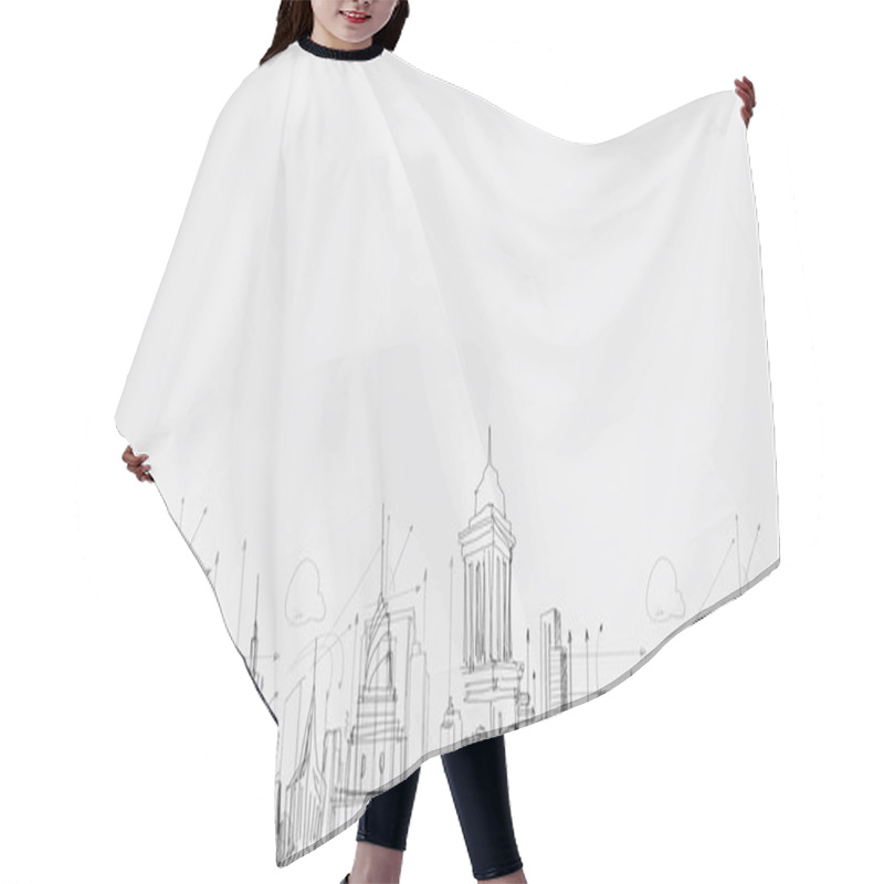 Personality  Business Sketch Hair Cutting Cape