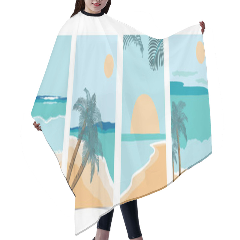 Personality  Beach Postcard With Sun,sea And Sky In The Daytime Hair Cutting Cape