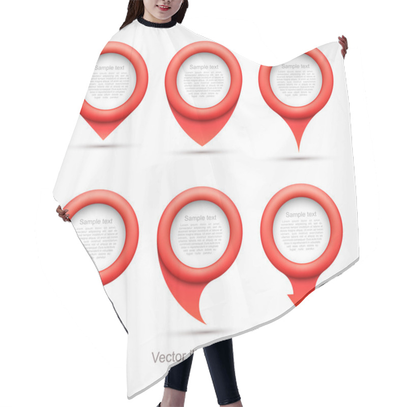 Personality  Set Of Red Circle Pointers Hair Cutting Cape