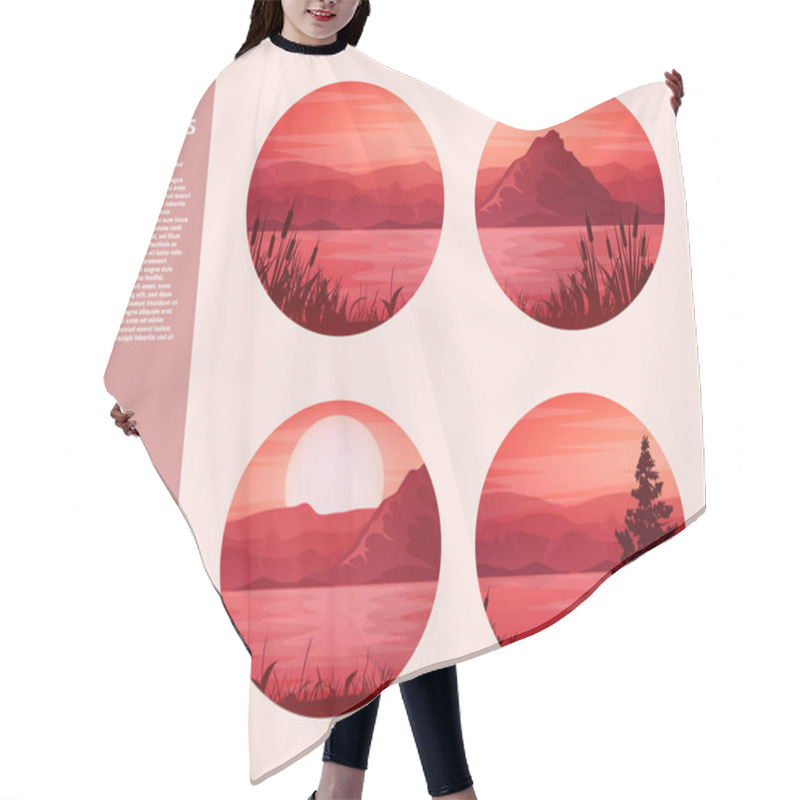 Personality  Mountains And Forest. Wild Nature Landscape. Travel And Adventure.Panorama. Into The Woods. Horizon Line.Trees,fogfog. Hair Cutting Cape