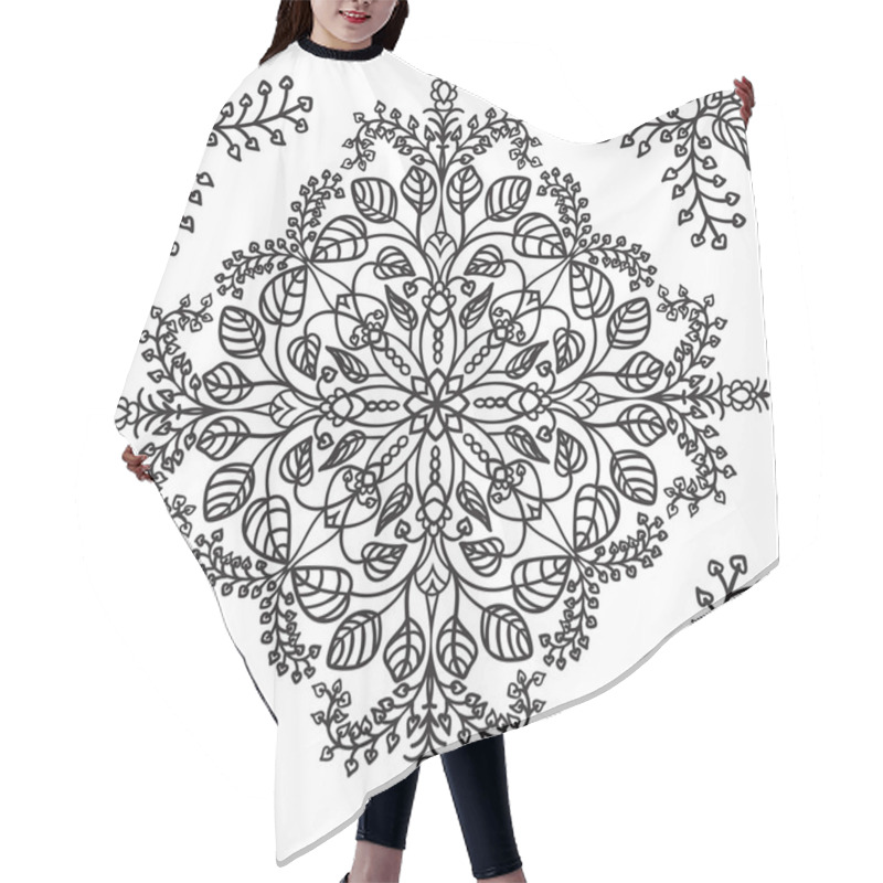 Personality  Hand Drawing Zentangle Mandala Element Hair Cutting Cape