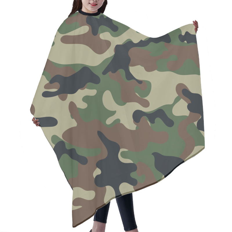 Personality  Camouflage Seamless Pattern. Hair Cutting Cape