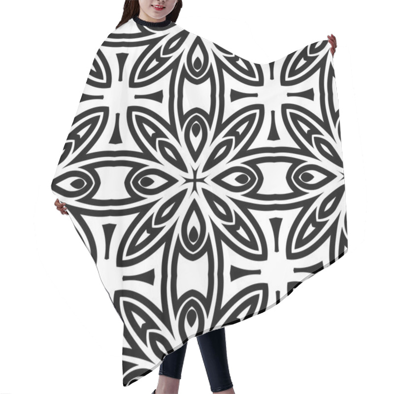 Personality  Black And White Lattice Pattern Hair Cutting Cape