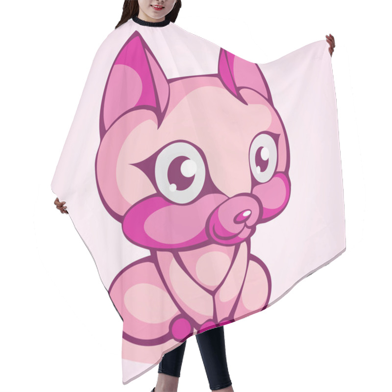 Personality  Cute Purple Kitty, Vector Hair Cutting Cape