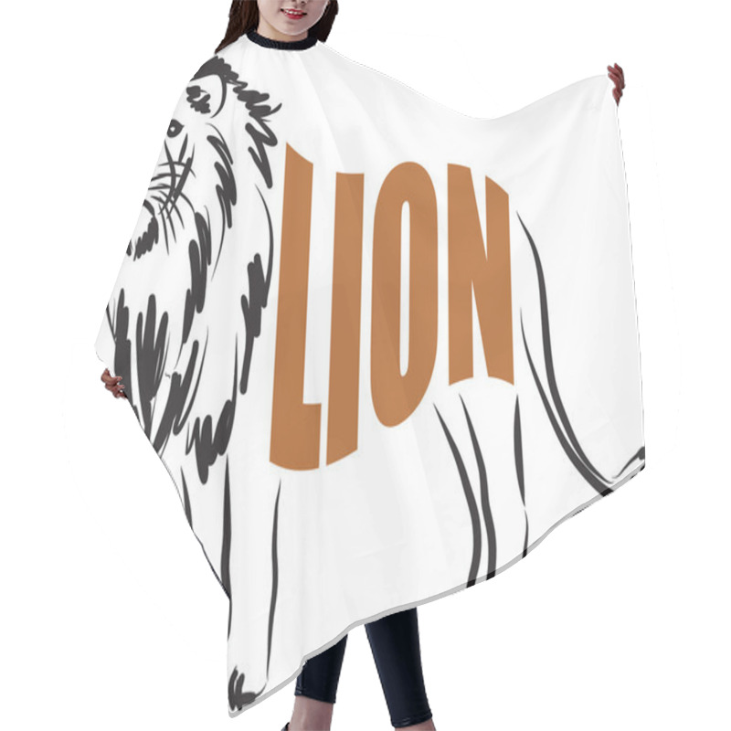 Personality   LION Lettering Illustration Text Hair Cutting Cape