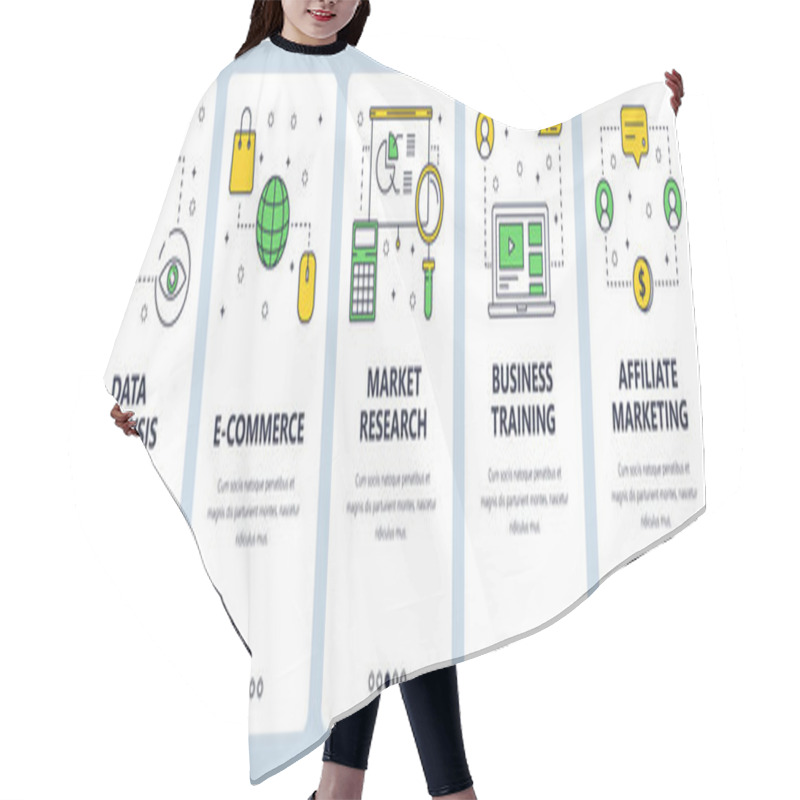 Personality  Vector Modern Thin Line Data Analysis Concept Web Banners Hair Cutting Cape