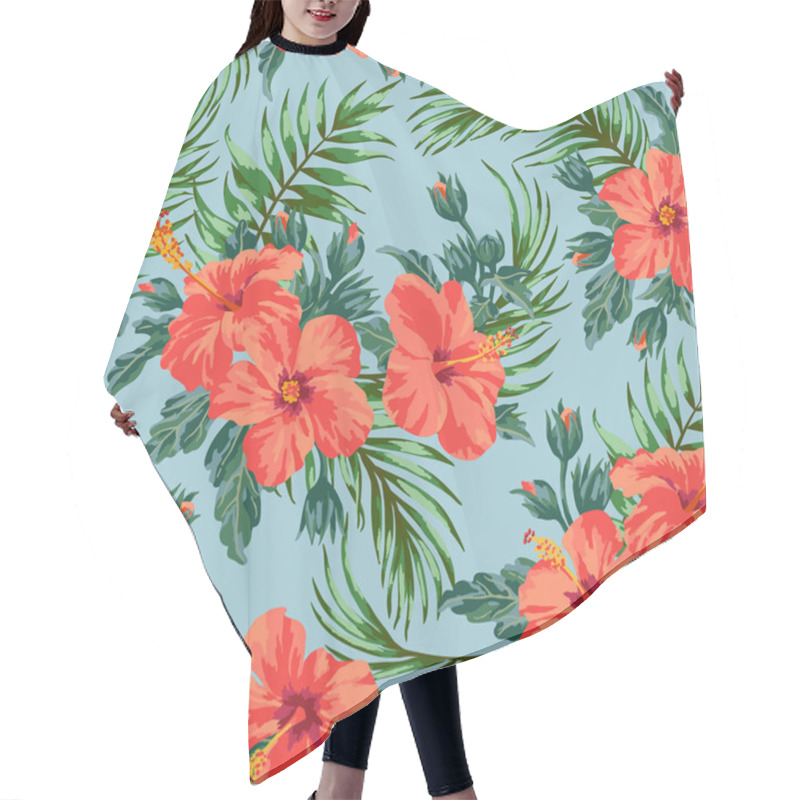 Personality  Tropical Leaves And Flowers Hair Cutting Cape