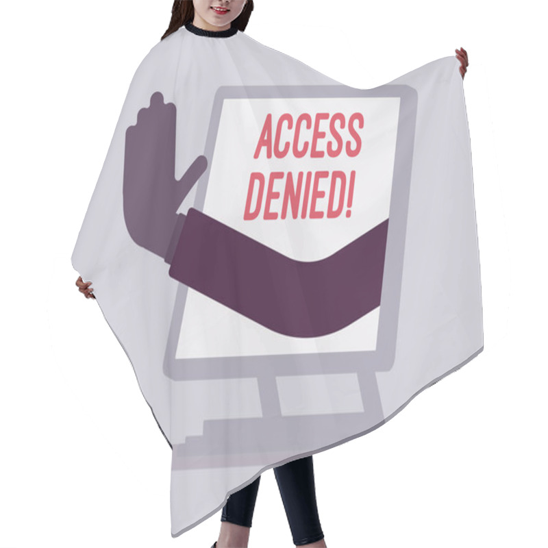 Personality  Access Denied Sign On Monoblock Screen Hair Cutting Cape