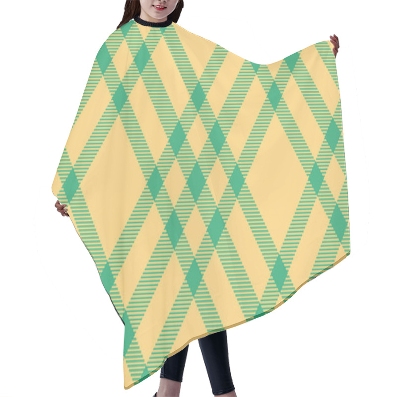 Personality  Vibrant Green And Yellow Diagonal Plaid Pattern.  Perfect For Textile Design, Website Backgrounds, Or Any Project Needing A Fresh, Modern Geometric Texture.  Seamless Repeat For Versatile Use. Hair Cutting Cape