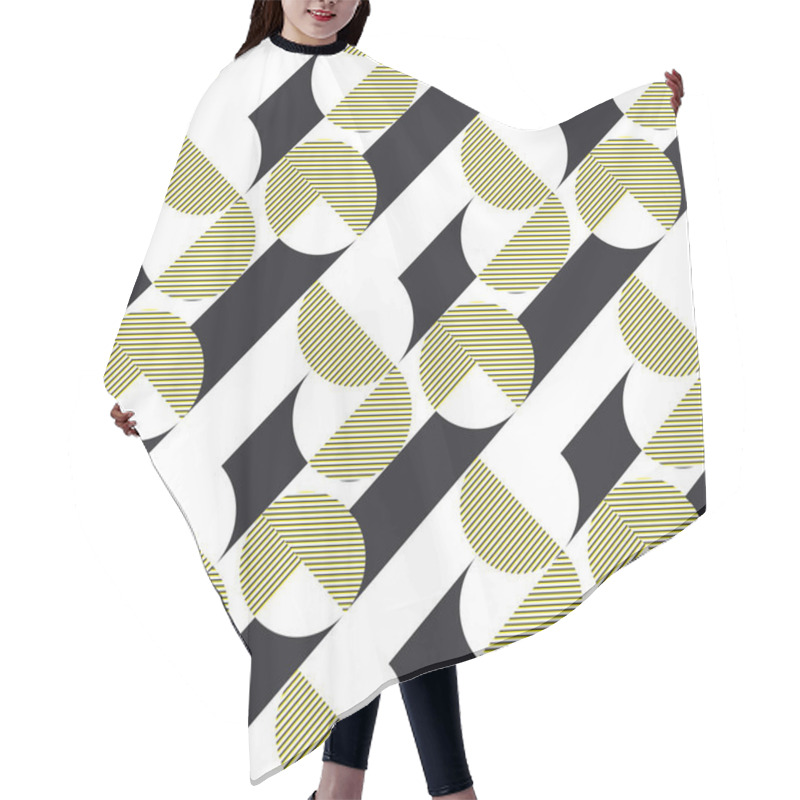 Personality  Stripes And Circles Vector Seamless Pattern Hair Cutting Cape