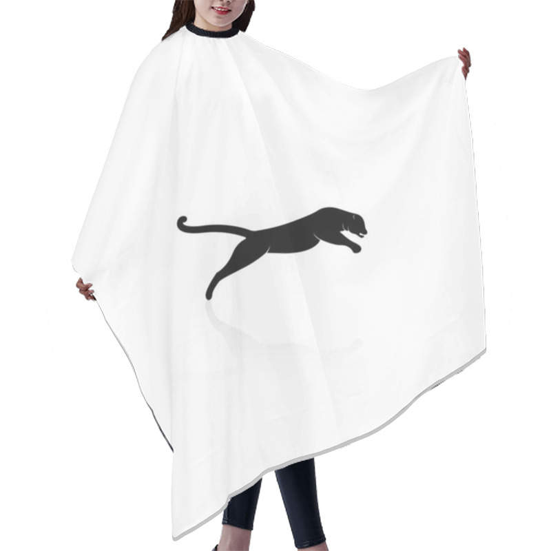 Personality  Panther Jumping Icon Vector Graphics Hair Cutting Cape