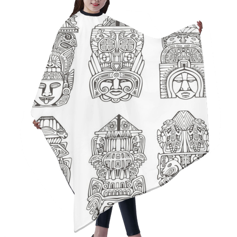 Personality  Aztec Totem Poles Hair Cutting Cape