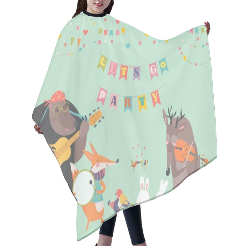 Personality  Cute Animal Music Band Hair Cutting Cape