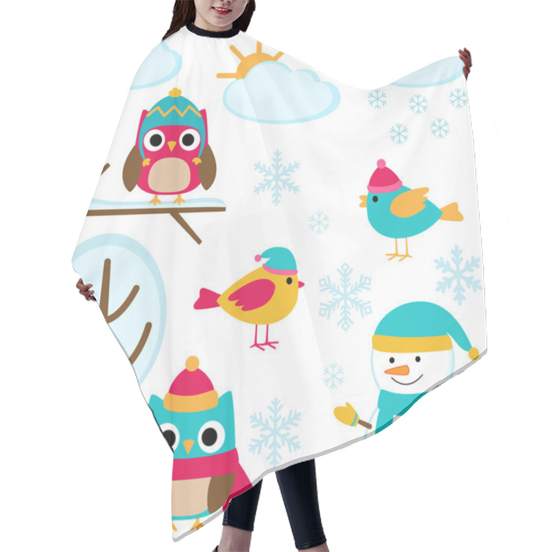 Personality  Set Of Winter Elements Hair Cutting Cape