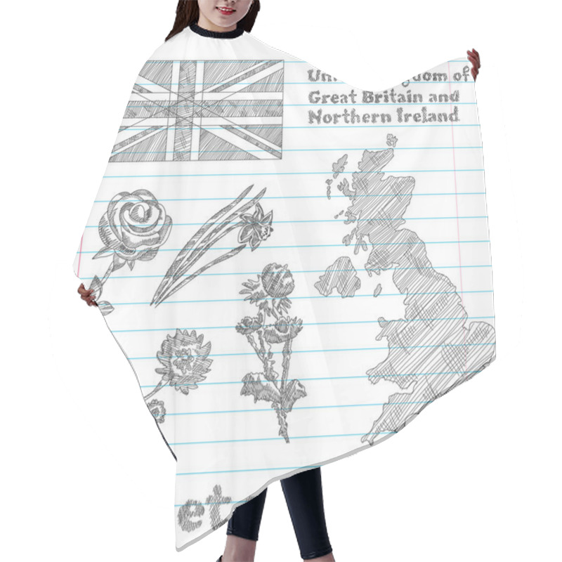 Personality  Floral Symbols Of United Kingdom Of Great Britain And Northern I Hair Cutting Cape