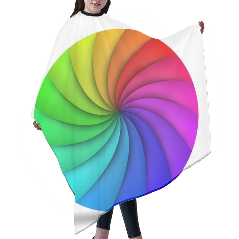 Personality  Round Rainbow Whirl Hair Cutting Cape