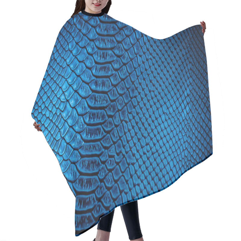 Personality  Blue Leather Texture  Use For Background Hair Cutting Cape