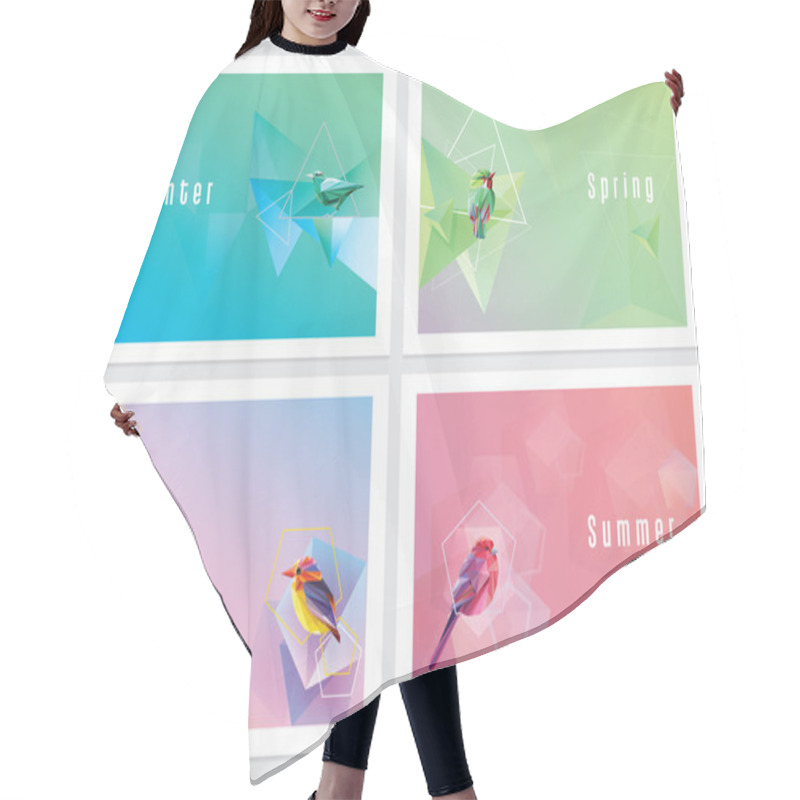 Personality  Wallpapers With Geometric Shapes And Birds.  Hair Cutting Cape