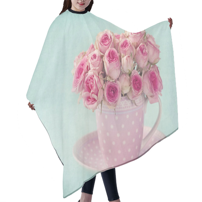 Personality  Pink Rose Hair Cutting Cape