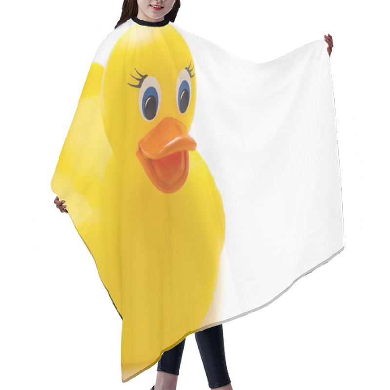 Personality  Yellow Rubber Duck On White Background Hair Cutting Cape