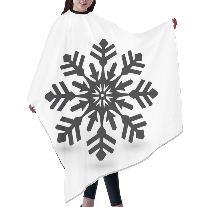 Personality  A Striking Black Snowflake Design With Intricate Details Against A White Background. Hair Cutting Cape