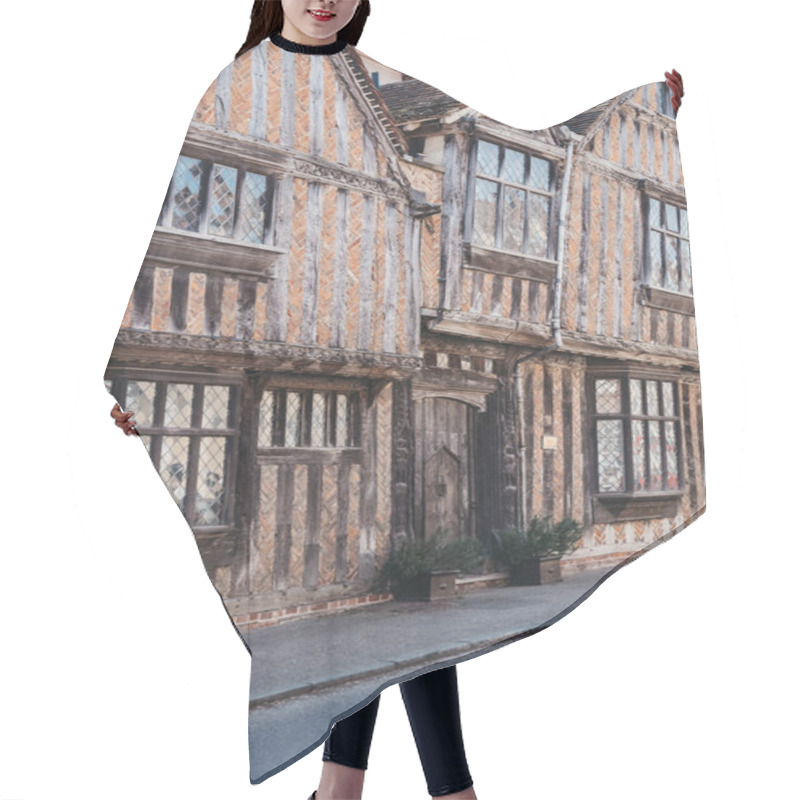 Personality  Wooden Half-timbered Colourful Medieval House In Lavenham, Suffo Hair Cutting Cape