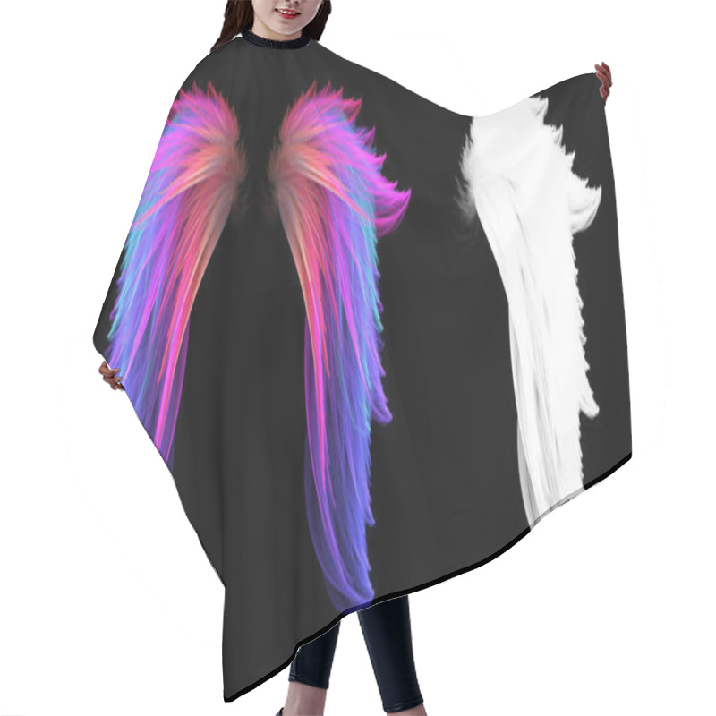 Personality  Abstract Fairy Angel Wing With White Clipping Mask Hair Cutting Cape