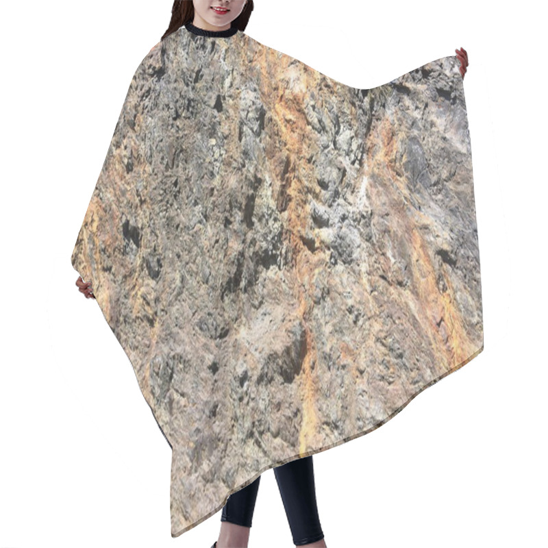 Personality  A Gray Red Yellow Rock Face Close-up, Mountain In Nature Hair Cutting Cape