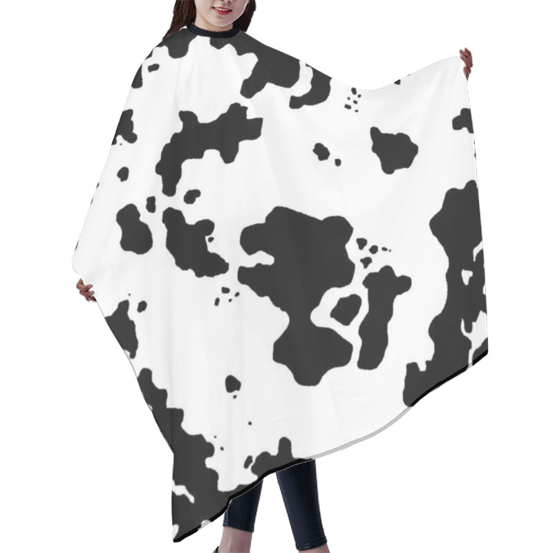 Personality  Cow Skin Seamless Vector Pattern. Cow Hide Texture For Fashion Design. Hair Cutting Cape