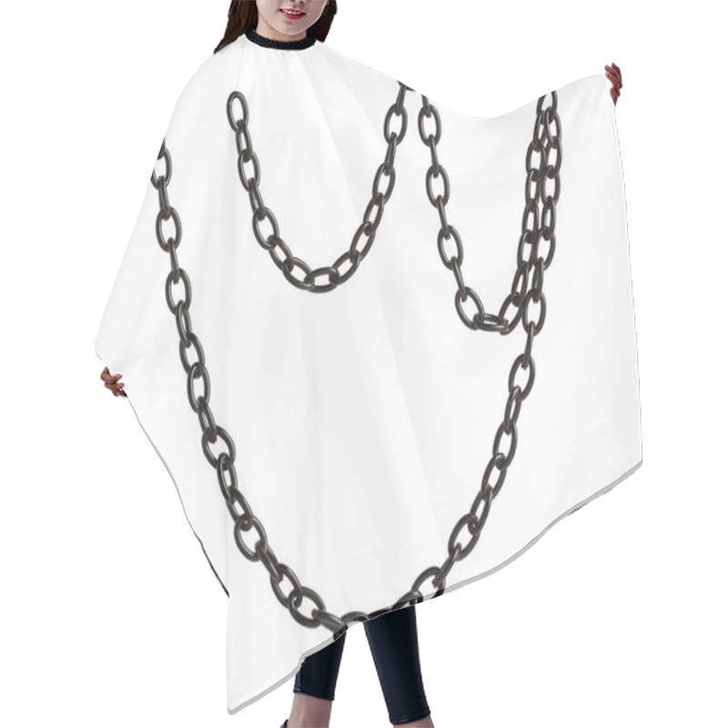 Personality  Black Metal Chain Hair Cutting Cape