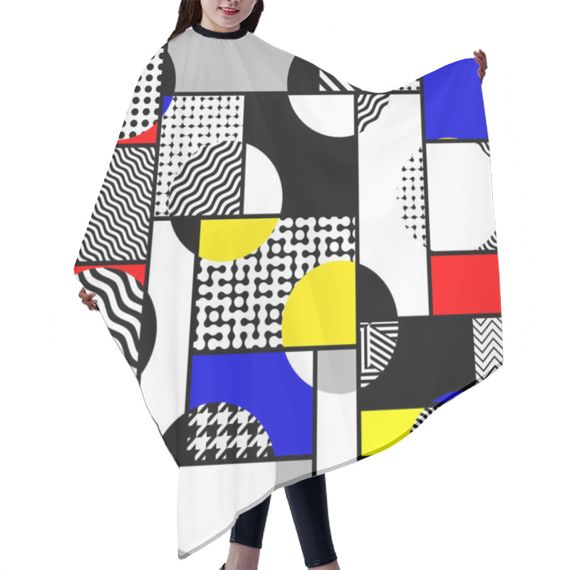 Personality  Geometric Abstract Pattern In Patchwork Style. Art Seamless Background. Hair Cutting Cape