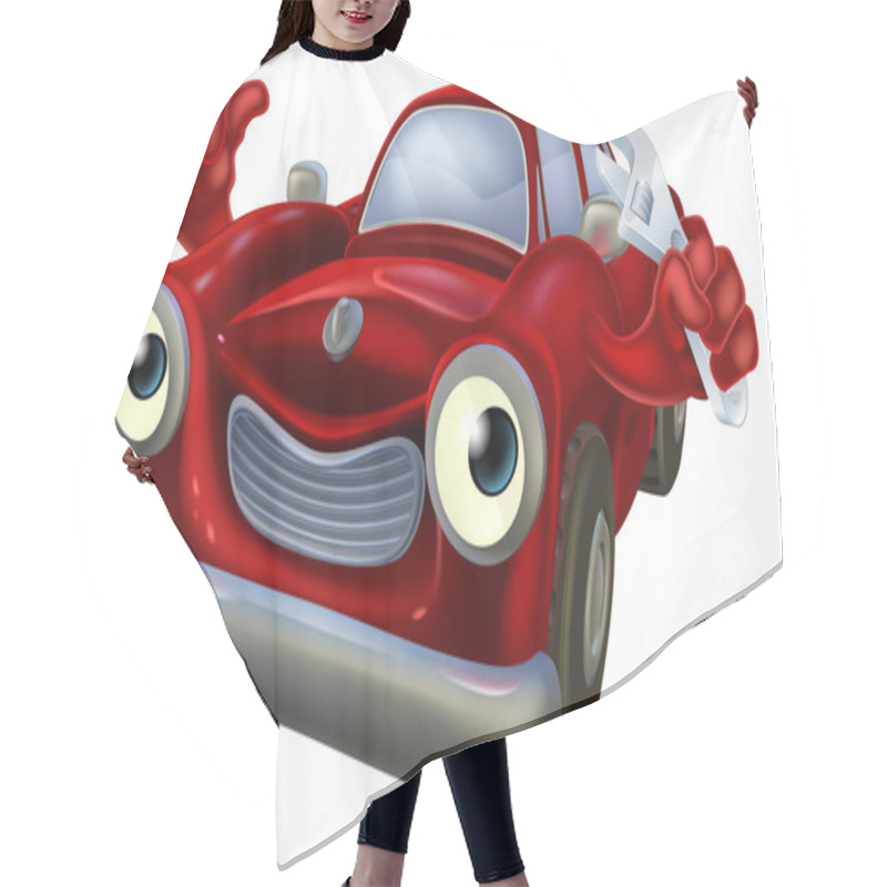 Personality  Cartoon Car With Spanner Hair Cutting Cape