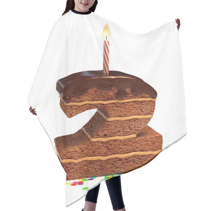 Personality  Number Two Shaped Chocolate Birthday Cake Hair Cutting Cape