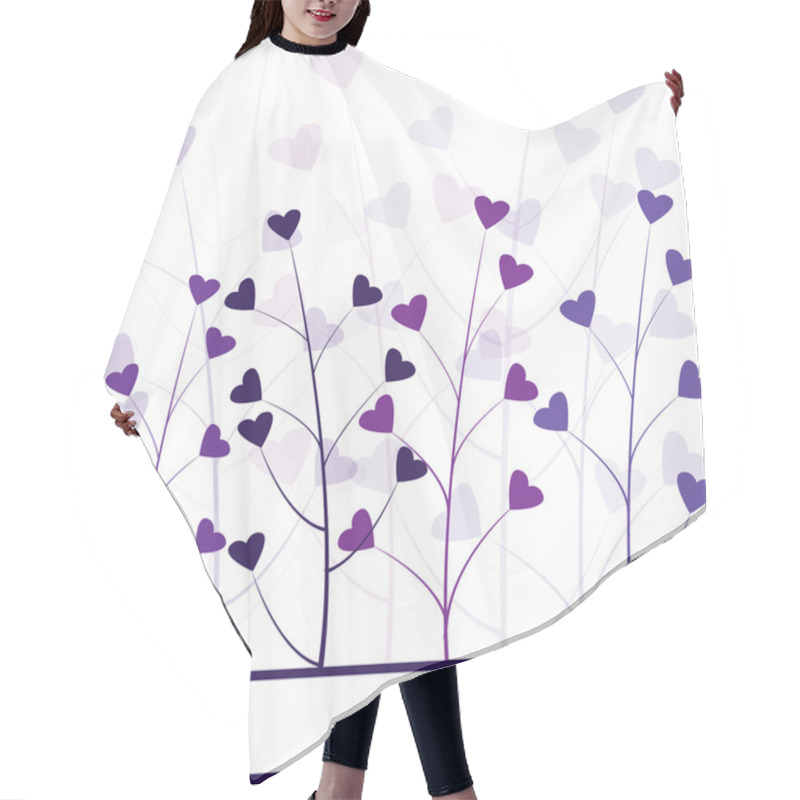 Personality  Love Purple Forest , Hearts Foliage Hair Cutting Cape