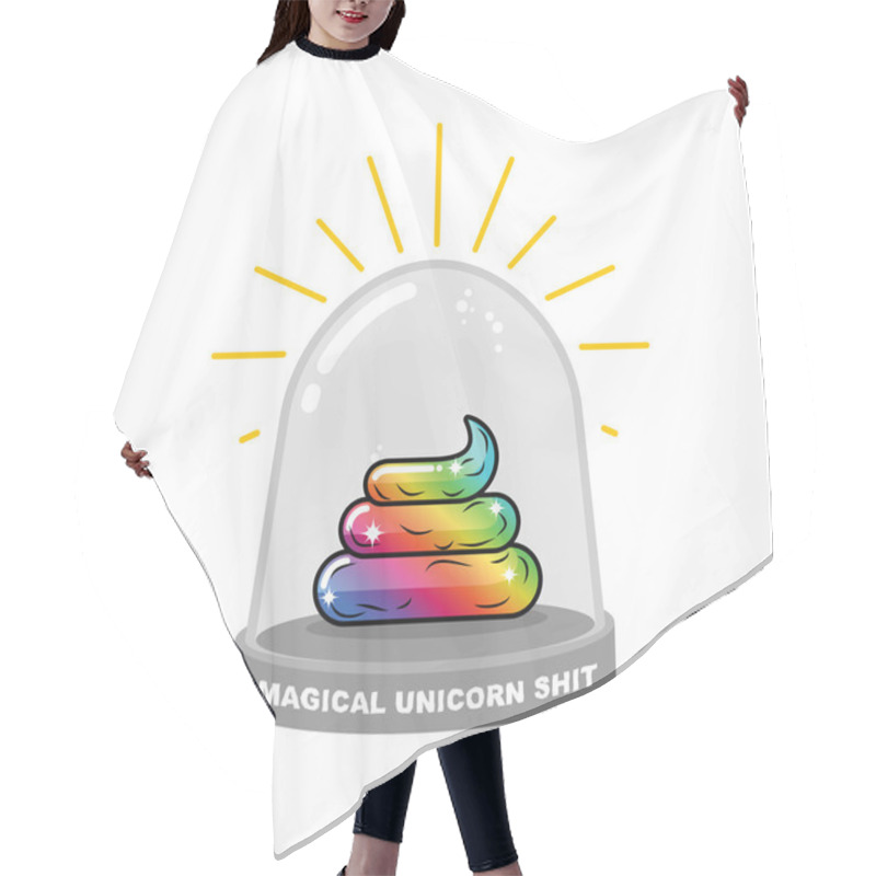 Personality  Magical Unicorn Shit In Glass Bell. Rainbow Fairy Turd Research. Hair Cutting Cape