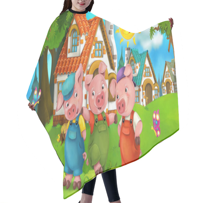 Personality  Cartoon Scene - Pigs Hair Cutting Cape