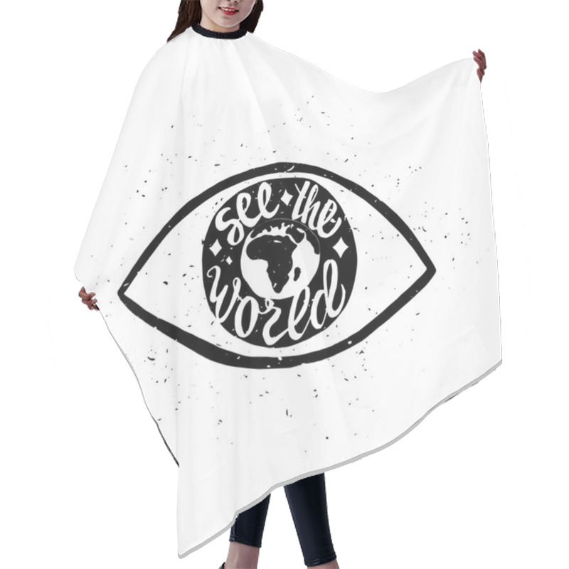 Personality  Travel Poster With Earth In The Eye Hair Cutting Cape