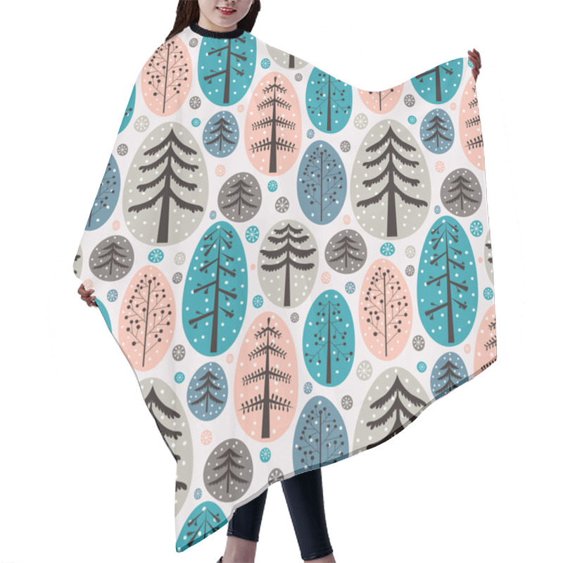 Personality  Fir Trees Seamless Pattern Hair Cutting Cape