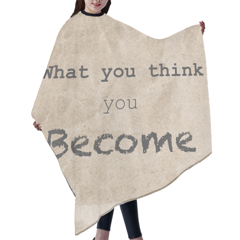 Personality  Quote Over Paper Background. Hair Cutting Cape