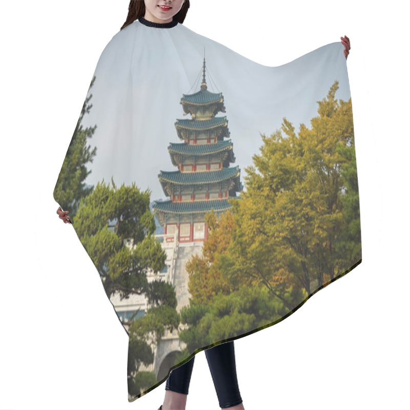 Personality  Pagoda Building Of The National Folk Museum Of Korea In Seoul South Korea Hair Cutting Cape