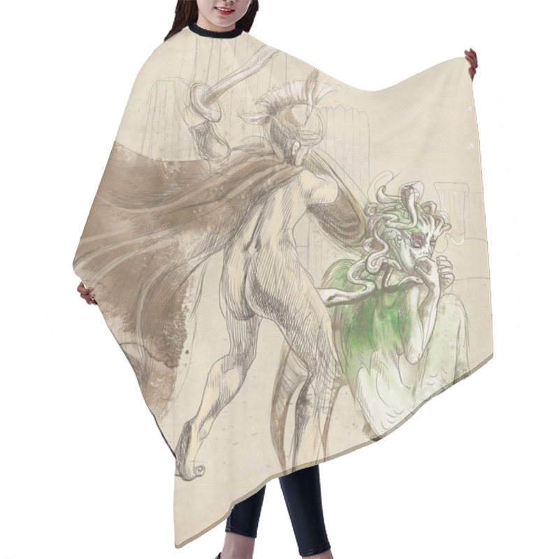 Personality  Perseus And Medusa Hair Cutting Cape