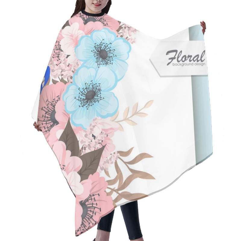 Personality  Cute Flower Border - Pink And Light Blue Flowers Hair Cutting Cape