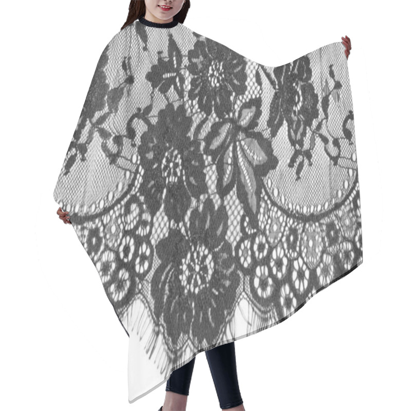 Personality  Exture Background, Pattern. Black Lace Fabric. This Beautiful La Hair Cutting Cape