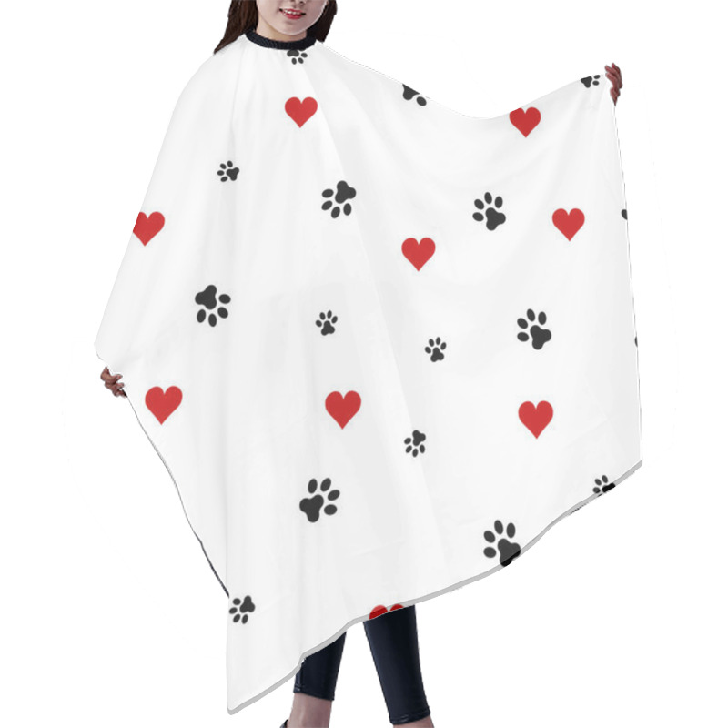 Personality  Dog Paw Cat Paw Heart Love Puppy Foot Print  Hair Cutting Cape