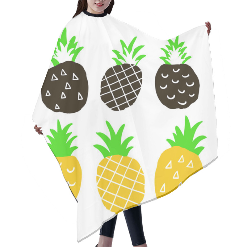 Personality  Set Of Hand Drawn Pinepples Hair Cutting Cape