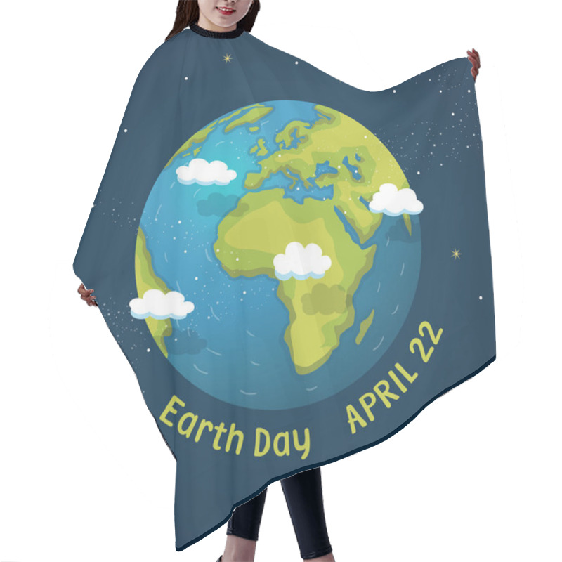 Personality  Earth Day Design Background. Save The Earth. Go Green. Vector Illustration. Hair Cutting Cape